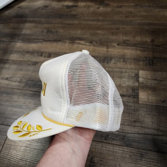 Maui white and gold cap snapback hat souvenir Hawaiian cb - Picture 4 of 7